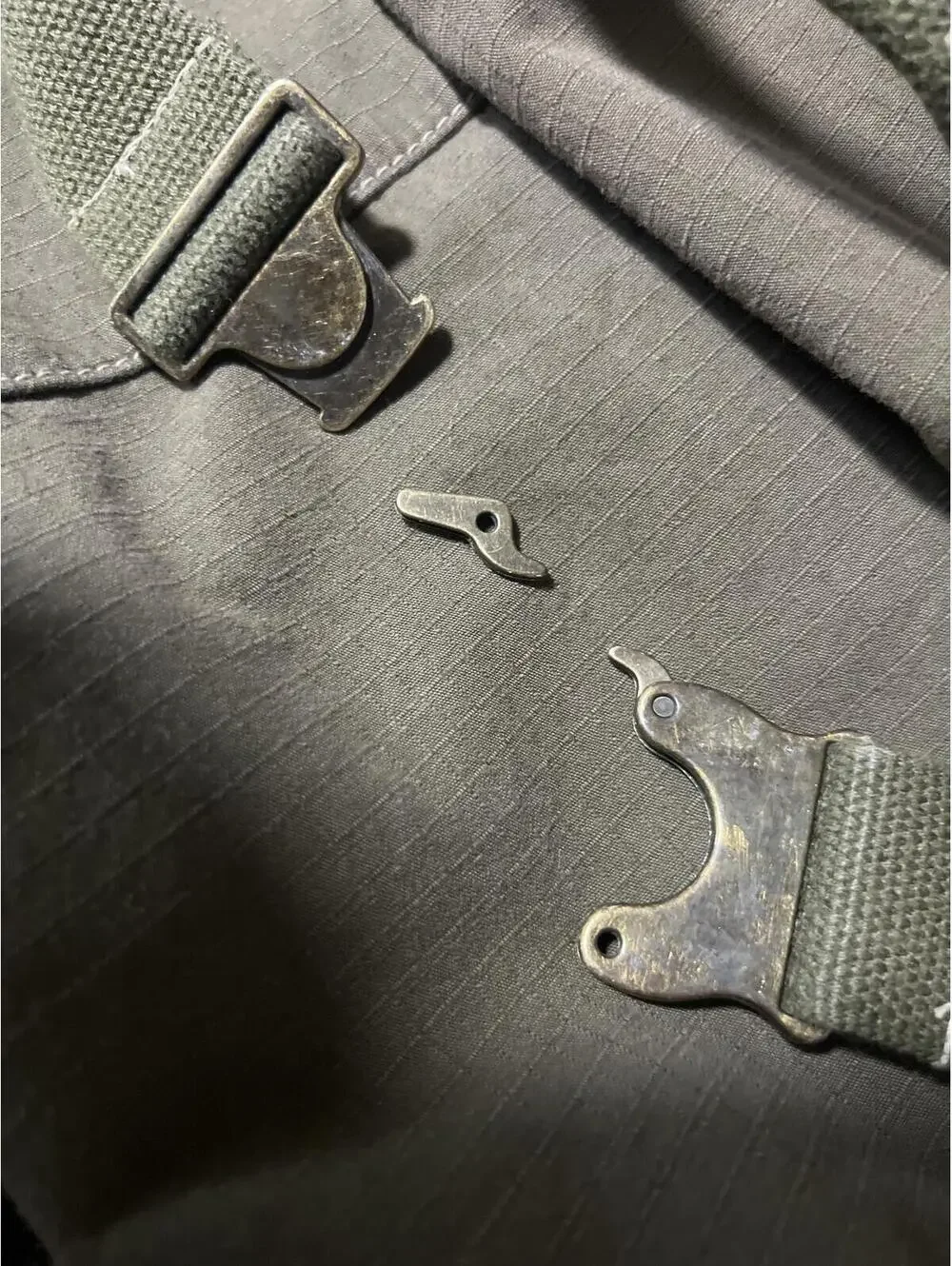 Gap Gray Tactical Military Style Duffel Bag with Metal Buckle Closure